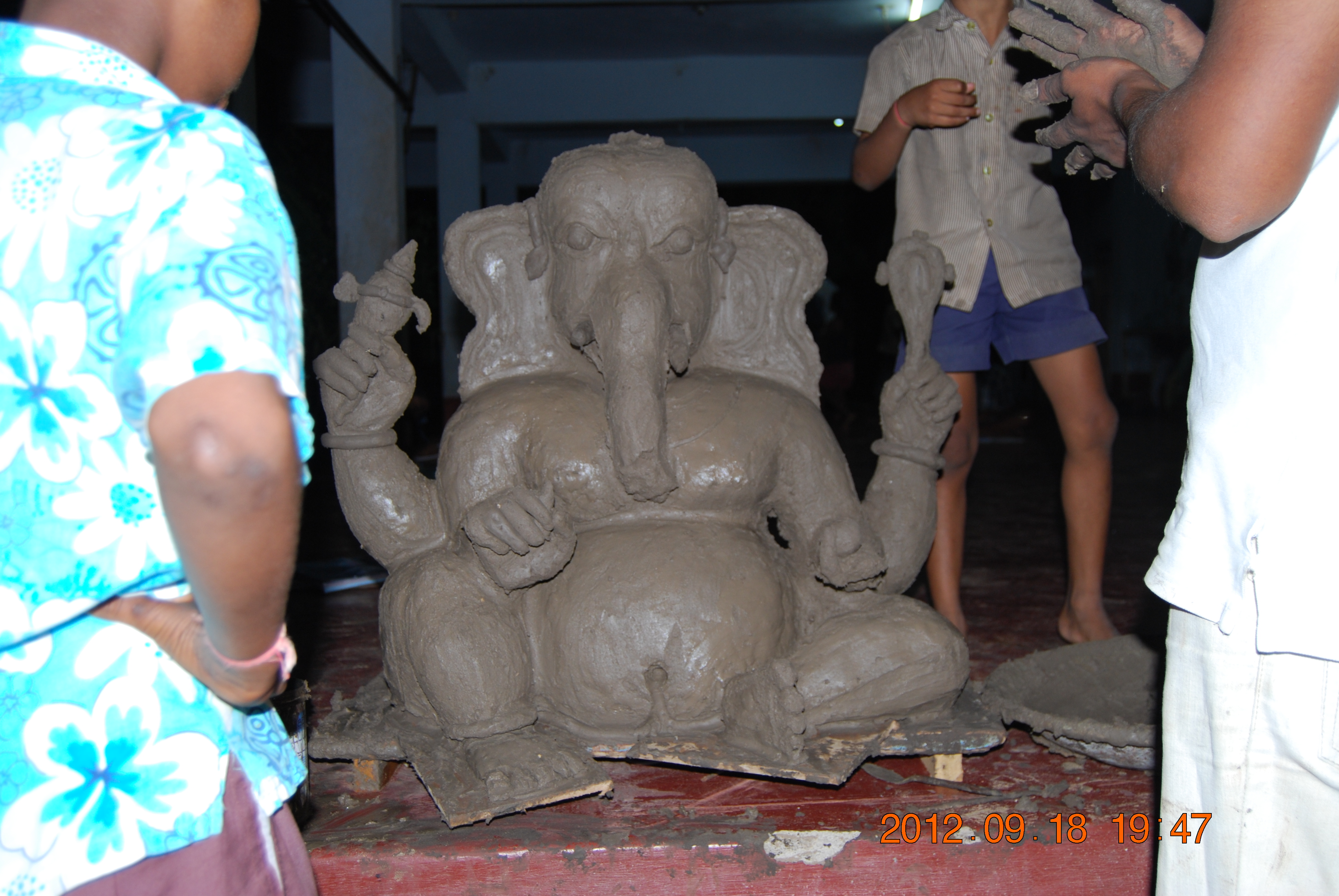 The idol made for puja